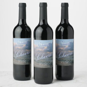 Hear The Waves Wedding Wine Label