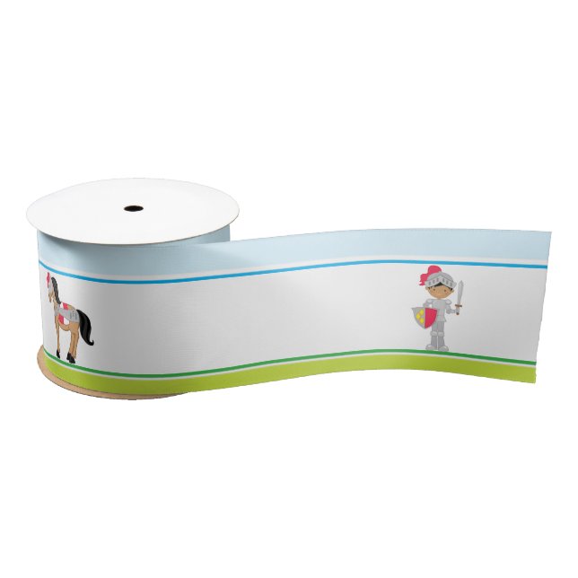 Hear Ye African American Cute Knight Satin Ribbon (Spool)