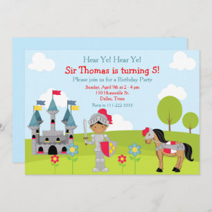 Hear Ye African American Knight Birthday Party Invitation
