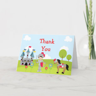 Hear Ye Black Hair Cute Knight Thank You Card