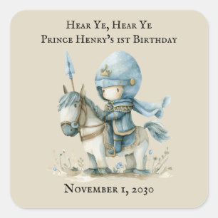 Hear Ye, Hear Ye Boy’s 1st Birthday Square Sticker