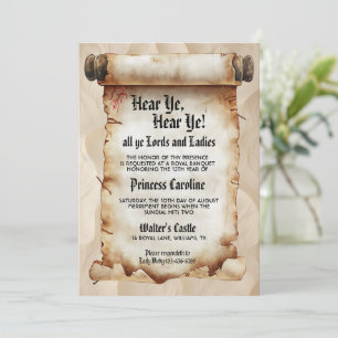Hear Ye, Hear Ye! Mediaeval Parchment Scroll Invitation