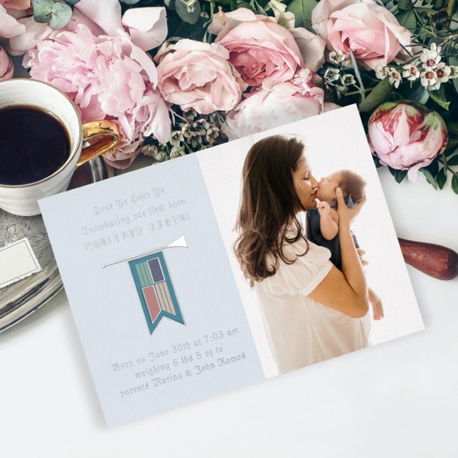 Hear Ye Hear Ye Mediaeval Photo Birth Announcement (Creator Uploaded)