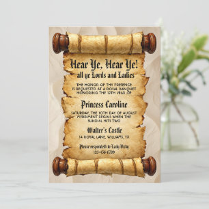 Hear Ye Mediaeval Renaissance Royal Birthday Invitation