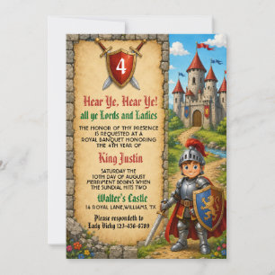 Hear Ye Mediaeval Renaissance Royal Birthday Invitation