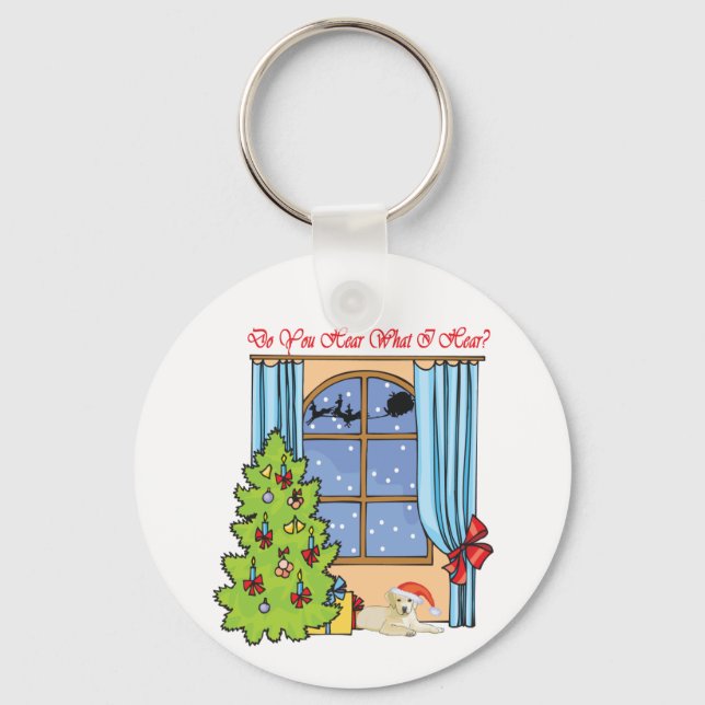 hear yellow lab key ring (Front)