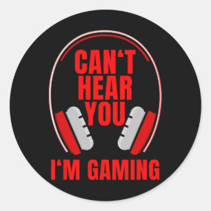 Hear You Im Gaming Headphones Classic Round Sticker