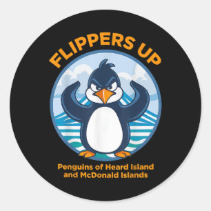 Heard Island Penguin Protest Against Tariff Flippe Classic Round Sticker