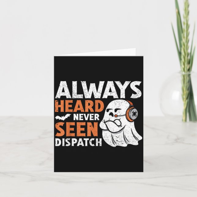 Heard Seen Dispatch Spooky Halloween Cute Ghost Card (Front)