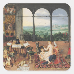 Hearing, 1617 square sticker
