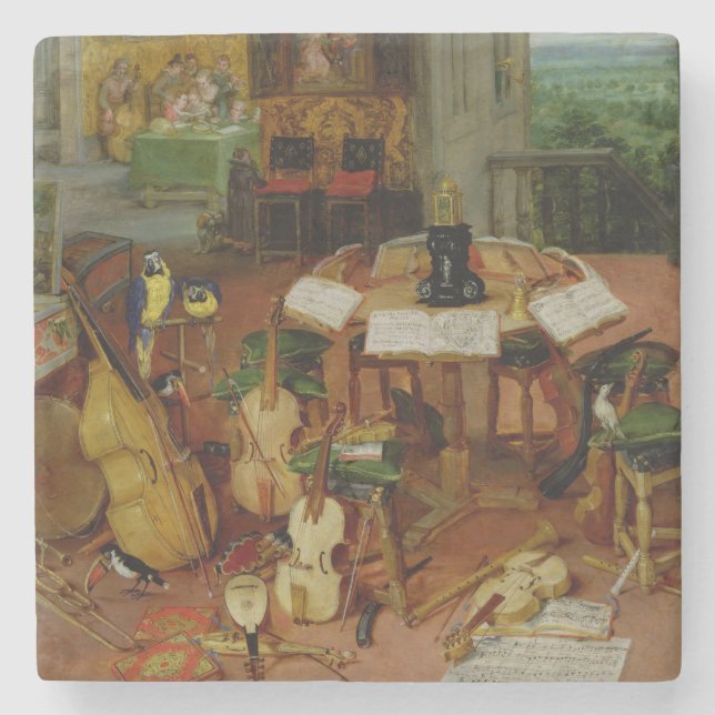 Hearing, 1617 stone coaster (Front)