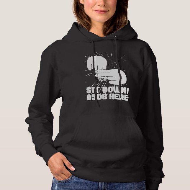 Hearing Aid Deaf Pride ASL hand sign language sit  Hoodie (Front)