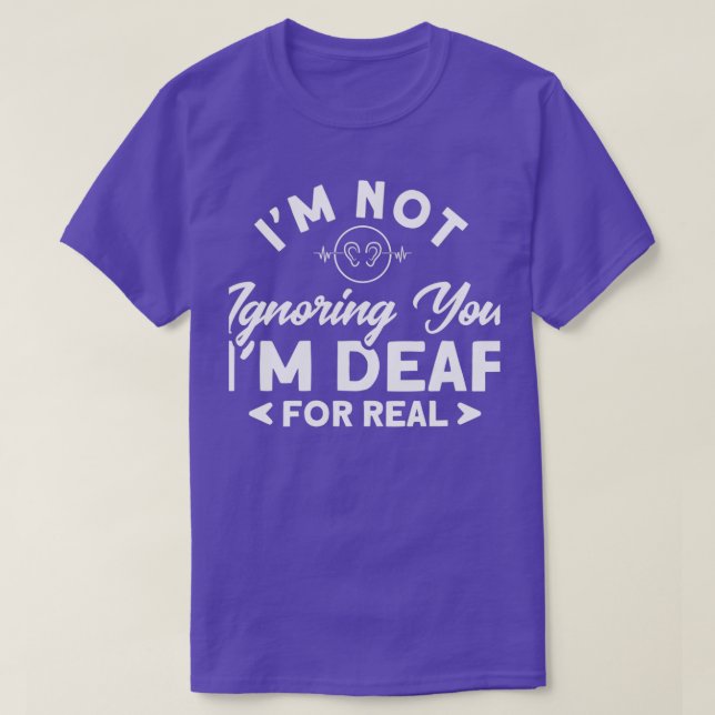 Hearing Aid Design for Sign Language Deaf Sign Lan T-Shirt (Design Front)