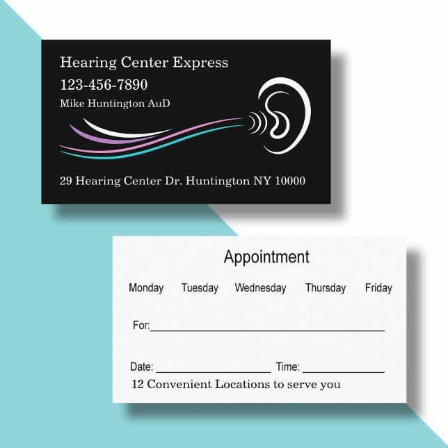 Hearing Aids And Audiology Appointment Business Card (Creator Uploaded)