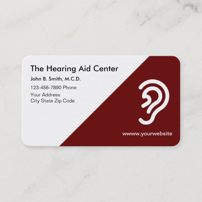 Hearing Aids Center Business Cards Template (Front)