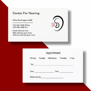 Hearing Aids ENT Appointment Business Cards