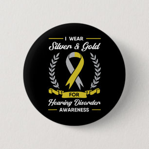 Hearing Disorder Awareness Deaf Aid Implant ASL  6 Cm Round Badge