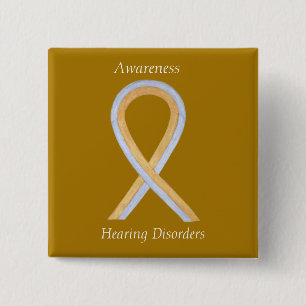 Hearing Disorders Awareness Ribbon Custom Pin