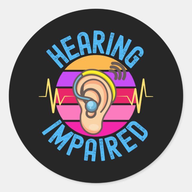 Hearing Impaired Classic Round Sticker (Front)