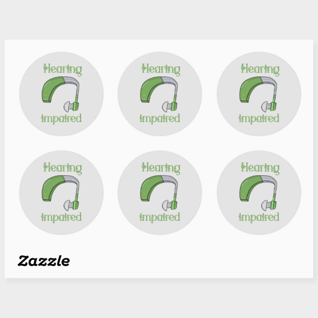 Hearing impaired classic round sticker (Sheet)