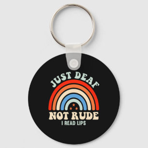 Hearing Impaired Deaf ASL Sign Language Just Deaf  Key Ring