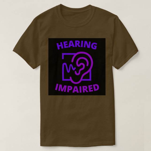 Hearing Impaired Purple and Black T-Shirt (Design Front)