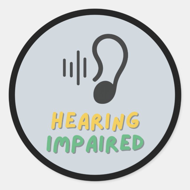 hearing impaired symbol classic round sticker (Front)