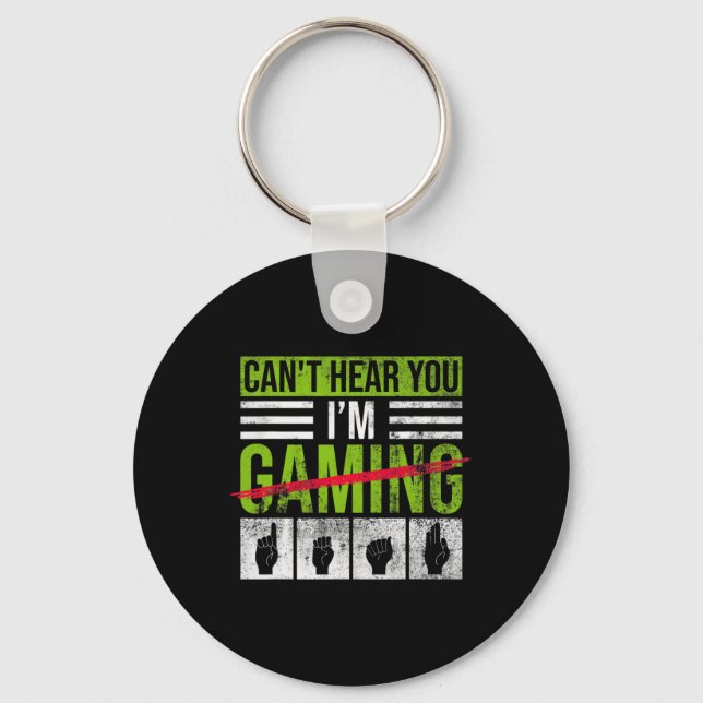 Hearing Loss Awareness And Deaf Pride ASL Hand Ges Key Ring (Front)