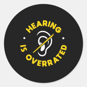 Hearing Loss Awareness ASL and Deaf Awareness Classic Round Sticker