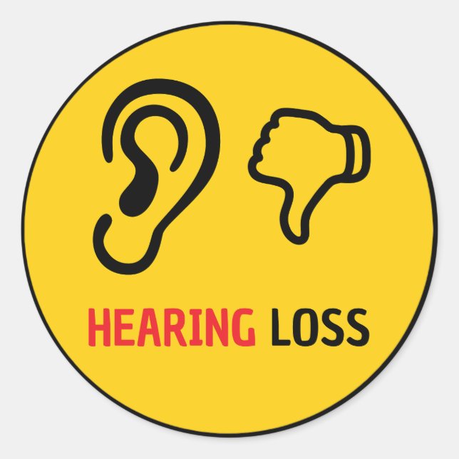 hearing loss awareness classic round sticker (Front)