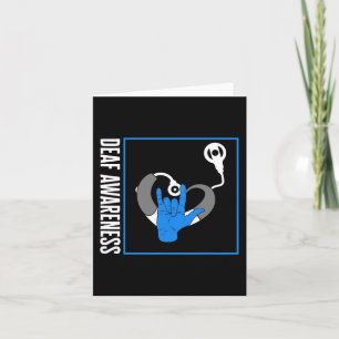 Hearing Loss Awareness Deaf Cochlear Implant ASL H Card