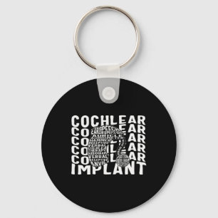 Hearing Loss Awareness Deaf Cochlear Implant ASL H Key Ring