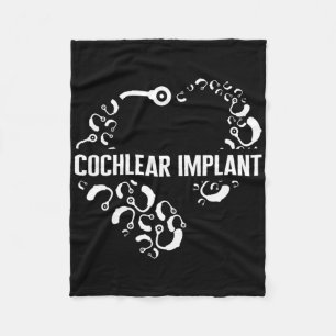 Hearing Loss Awareness Love Cochlear Implant Asl H Fleece Blanket