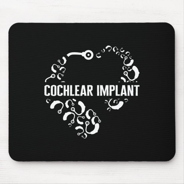 Hearing Loss Awareness Love Cochlear Implant ASL H Mouse Pad (Front)
