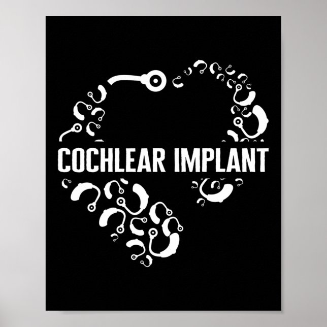 Hearing Loss Awareness Love Cochlear Implant ASL H Poster (Front)