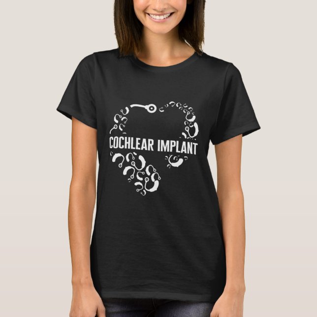 Hearing Loss Awareness Love Cochlear Implant Asl H T-Shirt (Front)