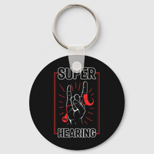 Hearing Loss Awareness Super Hearing Cochlear Impl Key Ring