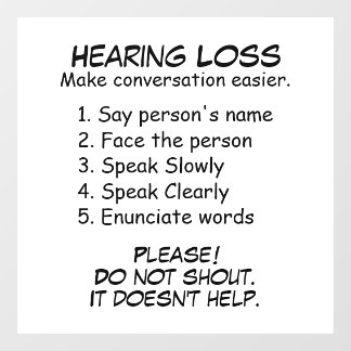 Hearing Loss Instructions Wall