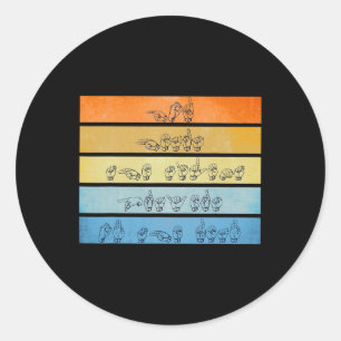 Hears Prayers Deaf Awareness Vintage Sign Language Classic Round Sticker