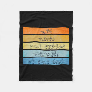 Hears Prayers Deaf Awareness Vintage Sign Language Fleece Blanket