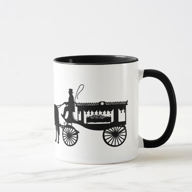 Hearse Carriage Silhouette Funeral Mug (Right)