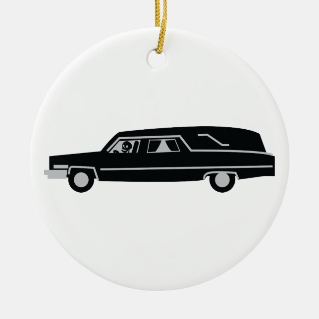 Hearse Ceramic Ornament (Front)