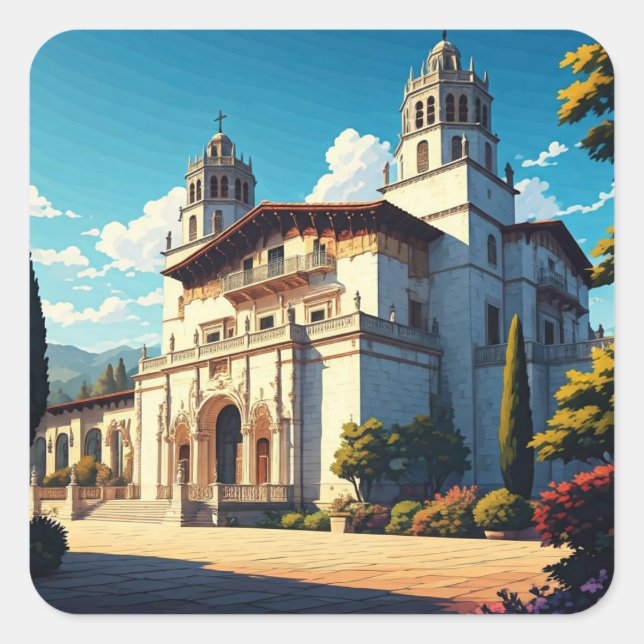Hearst Castle San Simeon California Central Coast Square Sticker (Front)