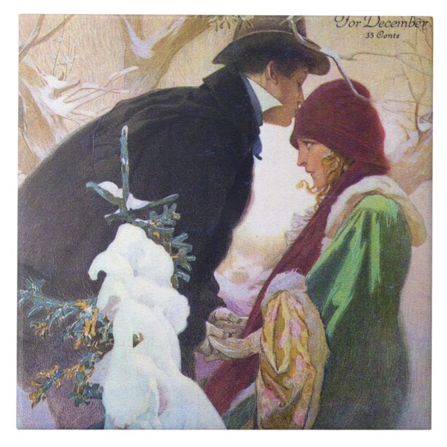 Hearst's International Cover, Alphonse Mucha Ceramic Tile (Front)