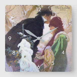 Hearst's International Cover, Alphonse Mucha Square Wall Clock