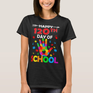 Heart 120th Day of School Teacher Autism Awareness T-Shirt