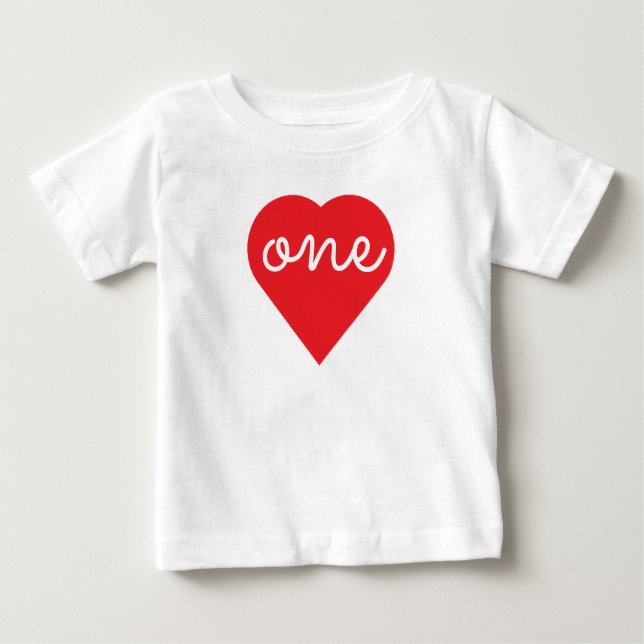 Heart 1st Birthday Baby T-Shirt (Front)
