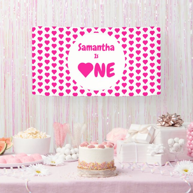 Heart 1st Birthday Banner (Party)