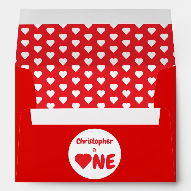 Heart 1st Birthday Envelope (Back (Bottom))