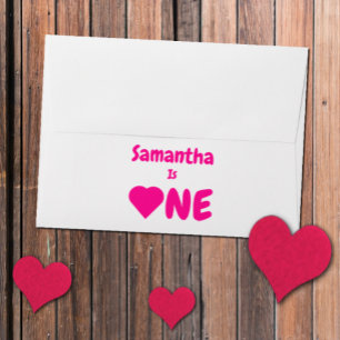 Heart 1st Birthday Envelope